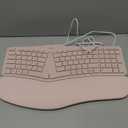 Nulea RT05C Wired Ergonomic Keyboard, Split Keyboard with Cushioned Wrist Rest, Adjustable Tilt Legs, Plug and Play, USB Corded, Compatible with Windows/Mac (Pink)