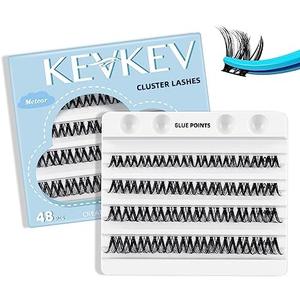 Pack of 2 KevKev Lash Clusters 48 Pcs Cluster Lashes Eyelash Clusters DIY Cluster Eyelash Extensions Individual Lashes Soft and Comfortable (Meteor,D-10-16mix)
