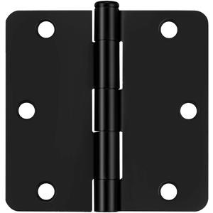 Probrico Interior Black Door Hinges, 3.5 X 3.5 Inch Round Door Hinges with 1/4" Radius Corners, Black Hinges for Doors, 30 Pack