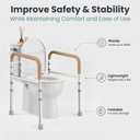 PELEGON Toilet Safety Rails (350 lb) - Adjustable Toilet Safety Frame & Rails, Toilet Safety Rail for Elderly Adults, Toilet Handles for Seniors, Toilet Bars for Elderly, Disabled & Handicap - Beige