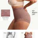 FeelinGirl Shapewear for Women Tummy Control Mid-Waist Body Shaper Faja Shorts Lace Under No Padding Shorts (Beige, M)