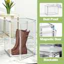 XXX-Large Extra Large Acrylic Display Case 17''x13''x13'' Transparent Shoe Display Case Sneaker Bag Organizer Clear Stackable Boot & Shoe Boxes Large Showcase for Helmet, Handbag, Figures Collectibles