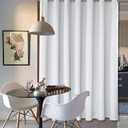 BGment Extra Long Doorway Room Darkening Curtains for Living Room, Privacy Sliding Door Bathroom Blackout Room Divider Curtains for Bedroom, Greyish White, Single Window Panels, W 52 x L 120 Inch