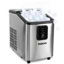 Igloo Portable Ice Maker with Scoop - Countertop Ice Maker with LED Control Panel & 1.5 Quart Water Tank - Ice Cube Maker Produces 26 Lbs. of Ice in 24 Hours with 9 Large or Small Cubes in 7 Minutes (Stainless Steel)