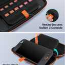 2 x TRANSNOVO Switch 2 Carrying Case for Nintendo Switch 2 (2025) Protective Hard Shell Travel Case with 12 Game Card Slots, Shockproof Storage Bag for Switch 2 Accessories, Soft Plush Lining, Black