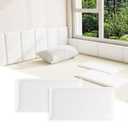 3D Anti-Collision Wall Padding for Kids, White Peel and Stick Headboard Pack of 12 Panels Sized 7.8" x 15.7", Self-Adhesive Headboard Panels for Bedroom/Living Room Upholstered Wall