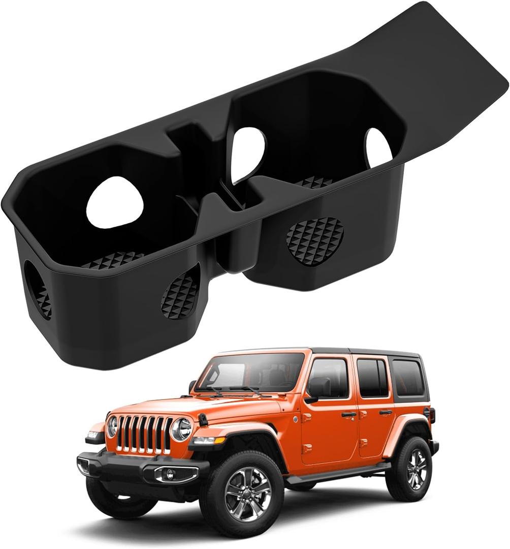 Center Console Cup Holder Compatible with Jeep Wrangler(JL) /Gladiator(JT) 2018-2025, Cupholder Coaster Liner Insert Drink Silicone Cup Holder for 2018-2025 Jeep Wrangler Accessories