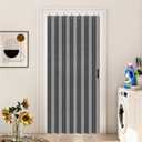 Vatge Closet Curtain for Open Closet, Pleated Folding Curtains for Doorway, Privacy Room Divider for Separation,1 Panel with Tieback, W39 x L78, Grey