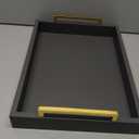 40cm x30cm Serving Trays with Handles, Grey Decorative Serving Tray, Ottoman Trays, Living Room, Bathroom, and Outdoors Decorative Trays (Charcoal)