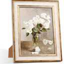 8x10 Picture Frames Vintage White Gold Line Picture Frame Antique Retro Photo Frame Wall Hang Desktop Decor Display Mothers Day Birthday Gifts for Mom Grandma Women