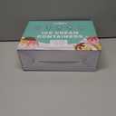 Walfos Ice Cream Containers for Homemade Ice Cream - 1.6 Quart & 8 oz. Set, Bonus Sealing Bands Keeping Silicone Lids Airtight, Reusable Ice Cream Tubs, Stackable Freezer Storage Container - Green