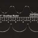 Traceease 1 Pcs Scallop Shaped Quilt/Applique Template 11"x3.8" inches DIY Sewing Quilt Patchwork Templates for Quilting- 1/8" Thick Template (Clear)