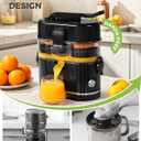 Electric Orange Juicer, Dual-Head Citrus Juicer Squeezer with Power Cord & Cleaning Brush, Built-in Cutter, One-Touch Automatic Electric Juicer Machine for Orange, Lemon and Grapefruit, Black