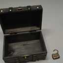 ELLDOO Wooden Treasure Chest with Lock, Vintage Pirate Chest Keepsakes Box for Kids Gifts, Handmade Treasure Storage Decorative Box for Jewelry Coins Collectibles, Small