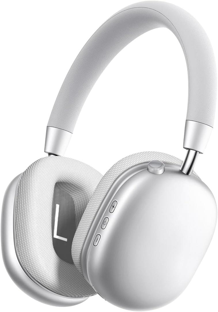 Wireless Headphones Over-Ear Bluetooth Adjustable 42 Hours of Listening Time Volume Control, Fitting in Gaming/Running/Sports Headphones for iPhone/Android/Samsung -Silver