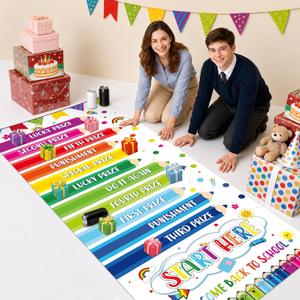 5 x chiazllta Colorful Can Rolling Game Props Back to School Games Roll the Can Challenge Raffle Set First Day of School Tabletop Roll Game for Welcome to Schools Graduation Birthday Gift Prizes