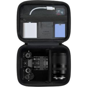Camera Case for Fujifilm XT30 III/X-T5/X-T50/Canon AE-1 Mirrorless Camera Fits 16-50mm/18-300mm Lenses With Adjustable Dividers & Mesh Pocket (Case Only)