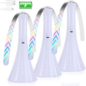 Rechargeable Fly Fans for Tables, Fly Fans for Outdoor Tables USB, Fly Fans to Keep Flies Away by Soft Blades, Food Fans for Camping, Picnic, Fishing, Fly Repellent Outdoor Patio, 3pcs, White