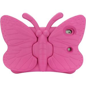Kids Tablet Case for iPad 9th 10.2" 2021,Eva Heavy Duty Shockproof Cover with Pencil Holder,Folding Kickstand,Butterfly Shape Cartoon Case for Children (Pink)