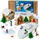 KiwiCo Winter Wonderland - 2025 Advent Calendar for Kids | Christmas Activities For Kids | Assemble Winter Village with Motorized Sledding Hill, Ice Skating Rink, Reindeer, Christmas Trees & more!