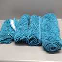 Bath Mat Set 4 Pieces, Plush Rugs for Bathroom, Soft Cozy Shaggy Durable Thick Chenille Mats, Non-Slip Plush Carpet for Floor, Tub, and Shower, Teal Blue