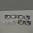 BLS Bues 4 Pack Blue Light Blocking Reading Glasses,Readers for Women and Men with Spring Hinge, Color: C1 Mix, +1.5