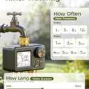 Diivoo Brass Sprinkler Timer 2 Zone, IP66 Waterproof Programmable Water Hose Timer 2 Outlet with Large Display, Rain Delay & Manual Watering for Outdoor Automatic Irrigation of Garden, Lawn, Yard