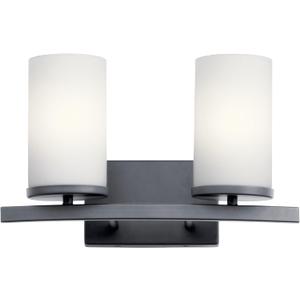 Kichler 45496BK Crosby Vanity, 2-Light 200 Total Watts, Black
