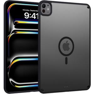 BENTOBEN Magnetic for iPad Pro 11 Inch Case (M5/M4) 2025/2024, Translucent Matte Back Slim Soft TPU Bumper Lightweight Shockproof Protective Women Girls Boys Tablet Case Cover, Black