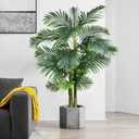 2 Pack Artificial Areca Palm Tree Plant, 6 Feet Fake Palm Tree for Indoor Outdoor Modern Decoration Faux Dypsis Lutescens Plants in Pot for Home Office Decor