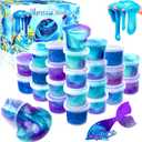 24 Pack Galaxy Mermaid Slime Kit,Party Favors for Kids,Non Sticky, Stress & Anxiety Relief, Super Soft Sludge Toy,Easter Basket Stuffers,Birthday Gifts for Girl and Boys