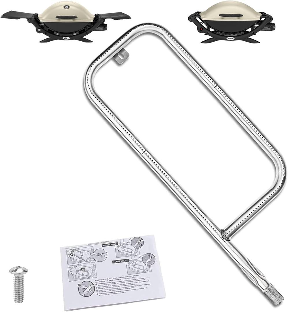 Utheer 41862 Burner Tube for Weber Q200, Q220, Q2000, Q2200 Gas Grills, 20.5" 304 Stainless Steel Weber Q2200 Burner Tube Replacement for Grill Parts 69956, 60041