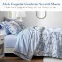 Madison Park Essentials Blue Floral Comforter Set with Sheets Cal King,7pc, California King