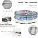 3 x Pencil Case Large Capacity pencil pouch cute pencil case stationery supplies pencil bags School Supplies for Student Teen Girs Boys (white)