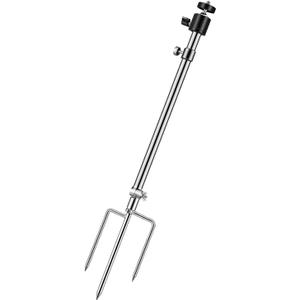 Trail Camera Stand Mounts Ground Holder, 3-in-1 Stainless Steels, 360 Adjustable & Foldable, Compatible with 1/4''-20 Screw Devices (Trail Cameras, Solar Panels, Night Fishing Lights etc.)