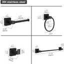 Matte Black Bathroom Hardware Set 4 Pieces,Towel Bar Set Includes 17In Hand Towel Bar, Towel Ring, Robe Towel Hooks,Toilet Paper Holder, Bathroom Towel Rack Set