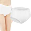 GuardWee Disposable Underwear for Women, High-Waisted Disposable Panties Individually Wrapped for Travel (US, Alpha, Large, Regular, Regular, White)