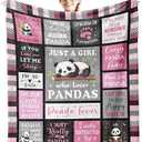 Nicetous Panda Blanket, Panda Gifts for Girls/Women, Pandas Lover Gifts Throw Blanket 50x40in