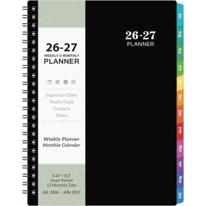 Planner 2026-2027 - Academic Planner 2026-2027, Weekly and Monthly, Jul 2026 - Jun 2027, 26-27 Planner 6.3 8.4, Notes, Thick Paper, Back Pocket, Twin-wire Binding