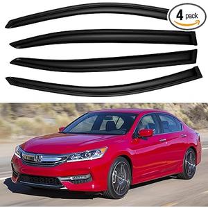 Window Visors Rain Guards Shield for 2008-2017 Honda Accord, Out-Channel Window Vent Wind Deflectors Visors Shades for 08-17 Accord 4Door Sedan
