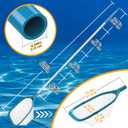 Professional Pool Skimmer Net 57 inch with 4 Aluminum Poles - Fine Mesh for Fast Debris Removal - Ideal Pool Nets for Cleaning Ponds, Spas, and Hot Tubs - Efficient Pool Maintenance