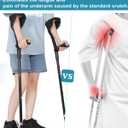 Forearm Crutches for Adults Have Elastic Crutches Padding for The Elbow+Hand Padding, Increases Walking Comfort