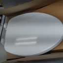 CHURCH Toilet Seat, Easy Clean Hinges Release for Deep Cleans, Durable Enameled Wood Seat, Elongated, White