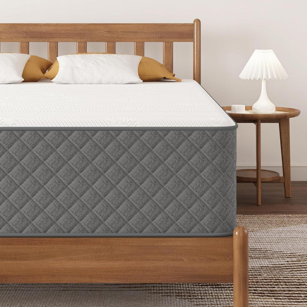 PurrJoys Full Mattress, 12 Inch Cooling-Gel Memory Foam and Pocket Spring Hybrid Mattress, Full Size Mattress in a Box, CertiPUR-US Certified, Medium Firm, Double Mattress