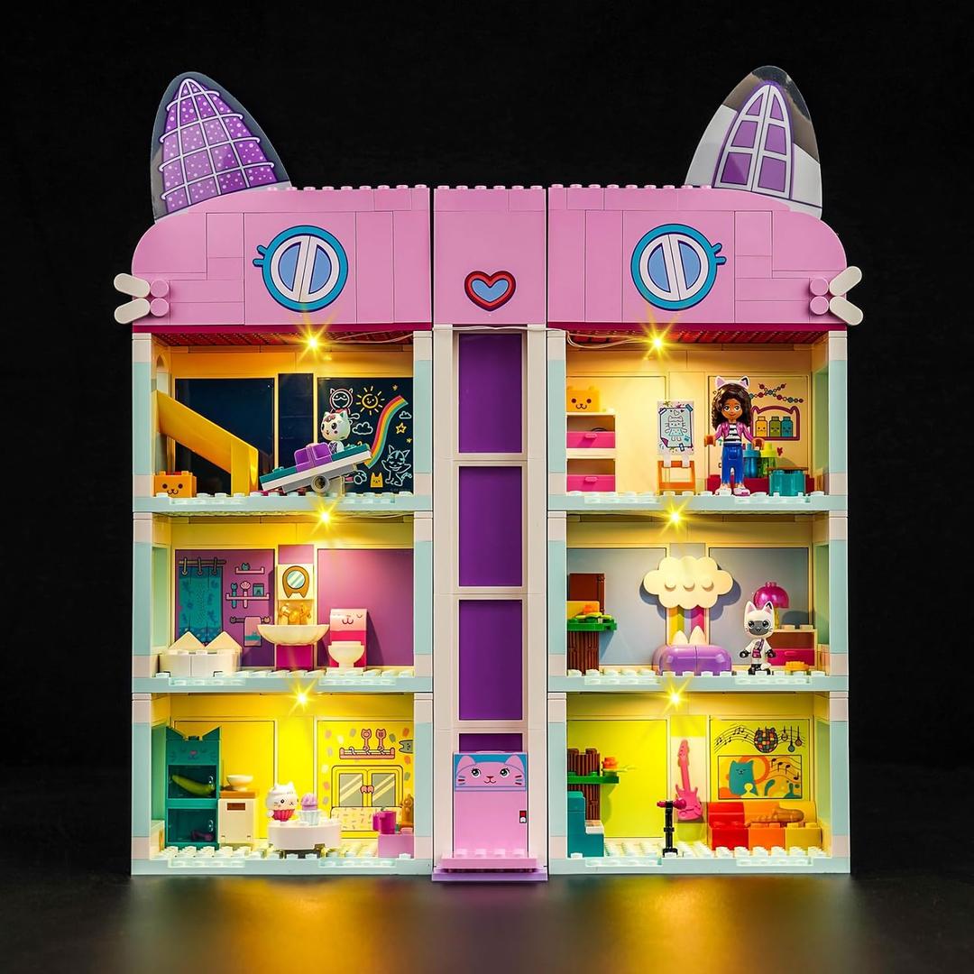Hilighting Upgraded Led Light Kit Compatible with Lego Gabby's Dollhouse Building Set, Lights Decoration Compatible with Lego 10788 (Model Not Included)