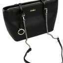 Bag Genuine Leather Chain Shoulder Straps Adjustable,Purse Straps Replacement Crossbody for Handbags(Black-S)