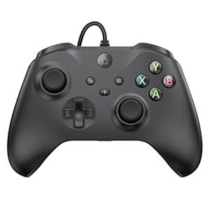 IWGAME Wired Controller for X-BOX-ONE, Compatible with X-BOX One&One S&X, X-BOX Series S&X, PC, IOS, Android Platforms, Gamepad with 3.5mm Audio Jack/ Dual Vibration, Support Turbo Function, (Black)