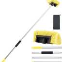 Car Wash Brush with Long Handle, 60'' Soft Bristle Cleaning Brush, Car Cleaning Brushes, Carwash Brushes for SUV, RV, Boat, Truck, House Siding, Sweep Snow, Yellow