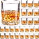Mimorou 18 Pack Old Fashioned Whiskey Glasses 10 oz Bourbon Cocktail Rocks Glasses for Whiskey Bourbon Liquor and Cocktail Drinks Gift for Men Women Home Bar (Elegant)