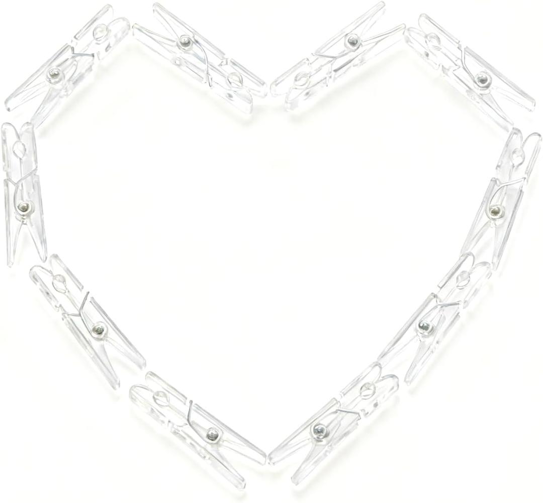 25 PCS Baby Shower Games, Clothes Pins, Plastic Mini Clothespins, Mini Clothes Pins, 1.33 Inch for Decorative Crafts Pegs, DIY Crafts, Clothing Hanging Closepins, Clothes Pin (25, Transparent)